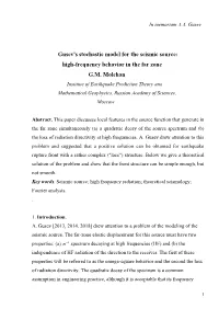 Gusev's Stochastic Model for the Seismic Source: High-Frequency Behavior in the Far Zone G.M
