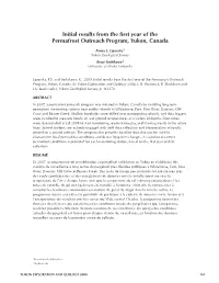 Initial Results from the First Year of the Permafrost Outreach Program, Yukon, Canada P.S
