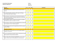 Internal Control Assessment Agency: Section 11: Fixed Assets Bus Area: Fiscal Year