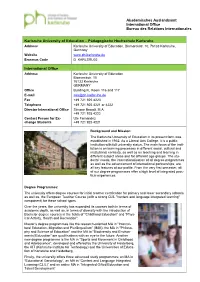 Karlsruhe University of Education – Pädagogische Hochschule Karlsruhe Address Karlsruhe University of Education, Bismarckstr