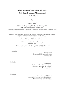 New Frontiers of Expression Through Real-Time Dynamics Measurement of Violin Bows