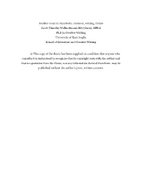 Another Route to Auschwitz: Memory, Writing, Fiction