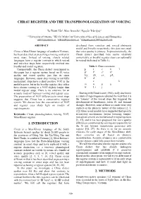 Chrau Register and the Transphonologization of Voicing