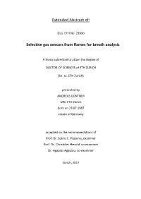 Selective Gas Sensors from Flames for Breath Analysis