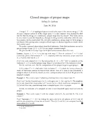 Closed Images of Proper Maps Jeffrey D
