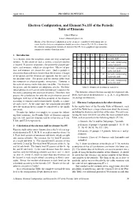 Electron Configuration, and Element No.155 of the Periodic Table of Elements