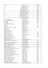 Reading Counts List March 2015