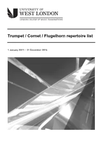Trumpet / Cornet / Flugelhorn Repertoire List