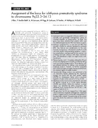Assignment of the Locus for Ichthyosis Prematurity Syndrome to Chromosome 9Q33.3–34.13