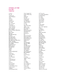 Client and Artist List