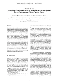 De-Sign and Implementation of a Computer Vision System for an Au