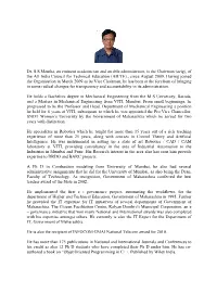 Dr. SS Mantha, an Eminent Academician and an Able