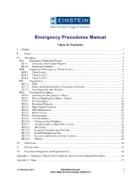 Emergency Procedures Manual