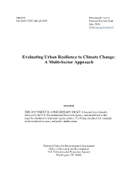 Evaluating Urban Resilience to Climate Change: a Multi-Sector Approach