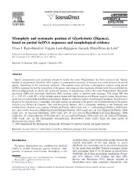 Monophyly and Systematic Position of Glypthelmins (Digenea), Based on Partial Lsrdna Sequences and Morphological Evidence Ulises J