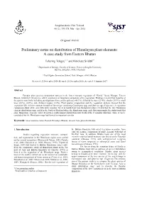 Preliminary Notes on Distribution of Himalayan Plant Elements: a Case Study from Eastern Bhutan