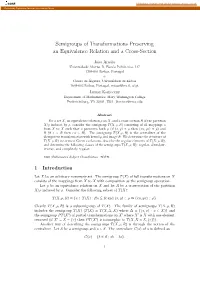 Semigroups of Transformations Preserving an Equivalence Relation and a Cross-Section