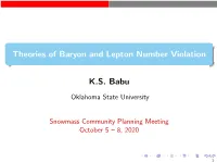 Theories of Baryon and Lepton Number Violation
