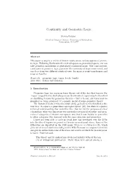 Continuity and Geometric Logic