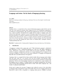 Language and Status: on the Limits of Language Planning
