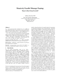 Massively Parallel Message Passing: Time to Start from Scratch?