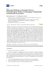 Molecular Methods As Potential Tools in Ecohydrological Studies on Emerging Contaminants in Freshwater Ecosystems