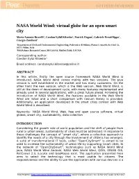 NASA World Wind: Virtual Globe for an Open Smart City