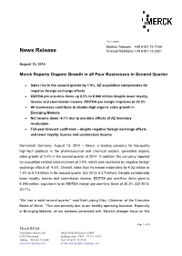 Press Releases Are Distributed by E-Mail at the Same Time They Become Available on the Merck Website