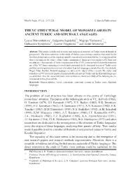 The Vc Structural Model of Monosyllables in Ancient