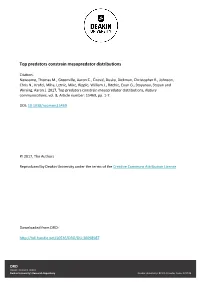 Top Predators Constrain Mesopredator Distributions