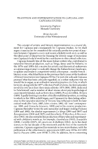 Tradition and Experimentation in Capuana and Capuana Studies