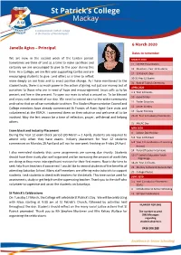 6 March 2020 Janelle Agius – Principal Dates to Remember