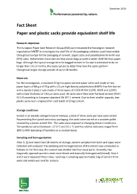 Fact Sheet Paper and Plastic Sacks Provide Equivalent Shelf Life