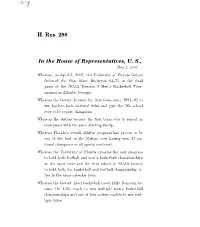 H. Res. 298 in the House of Representatives, U