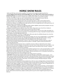 HORSE SHOW RULES - AQHA and USEF Rules Will Be Used As a Guideline