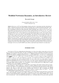 Modified Newtonian Dynamics, an Introductory Review