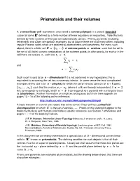 Prismatoids and Their Volumes