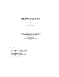 Social Networks Over the Life Course: Continuity, Context, and Consequences