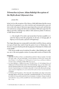 Telemachus in Jeans: Adam Bahdaj's Reception of the Myth About