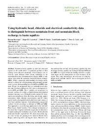 Using Hydraulic Head, Chloride and Electrical Conductivity Data to Distinguish Between Mountain-Front and Mountain-Block Recharge to Basin Aquifers