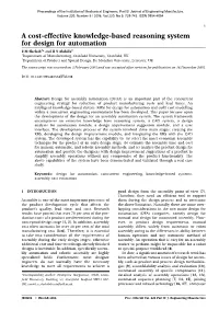 A Cost-Effective Knowledge-Based Reasoning System for Design for Automation