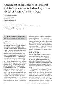 Assessment of the Efficacy of Firocoxib and Robenacoxib