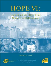 HOPE VI: Ccoommmmunity Buildingunity Building Makes Amakes a Difdifferferenceence
