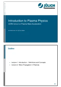 Introduction to Plasma Physics