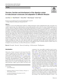 Structure, Function and Development of the Digestive System in Malacostracan Crustaceans and Adaptation to Different Lifestyles
