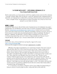 “A FUTURE with HOPE” – EXPLORING JEREMIAH 27-31 Cross Group Small Group Guide