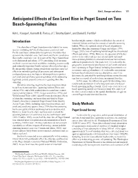 Anticipated Effects of Sea Level Rise in Puget Sound on Two Beach-Spawning Fishes