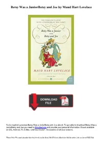 Betsy Was a Juniorbetsy and Joe by Maud Hart Lovelace