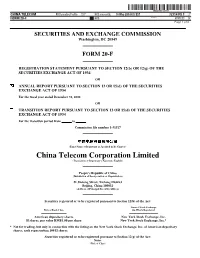 China Telecom Corporation Limited (Translation of Registrant’S Name Into English)
