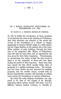 On a Roman Hypocaust Discovered at Folkestone in 1875